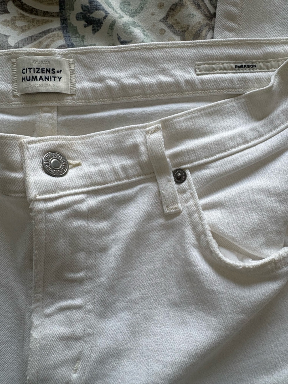 Citizens of Humanity White Straight Leg Jeans